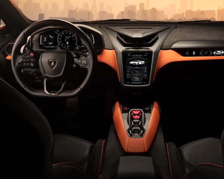 Interior view of the Lamborghini Revuelto in Dubai