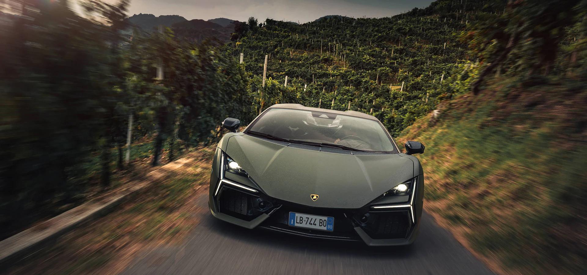 Lamborghini Revuelto in Grigio Acheso with Y-shaped LEDs