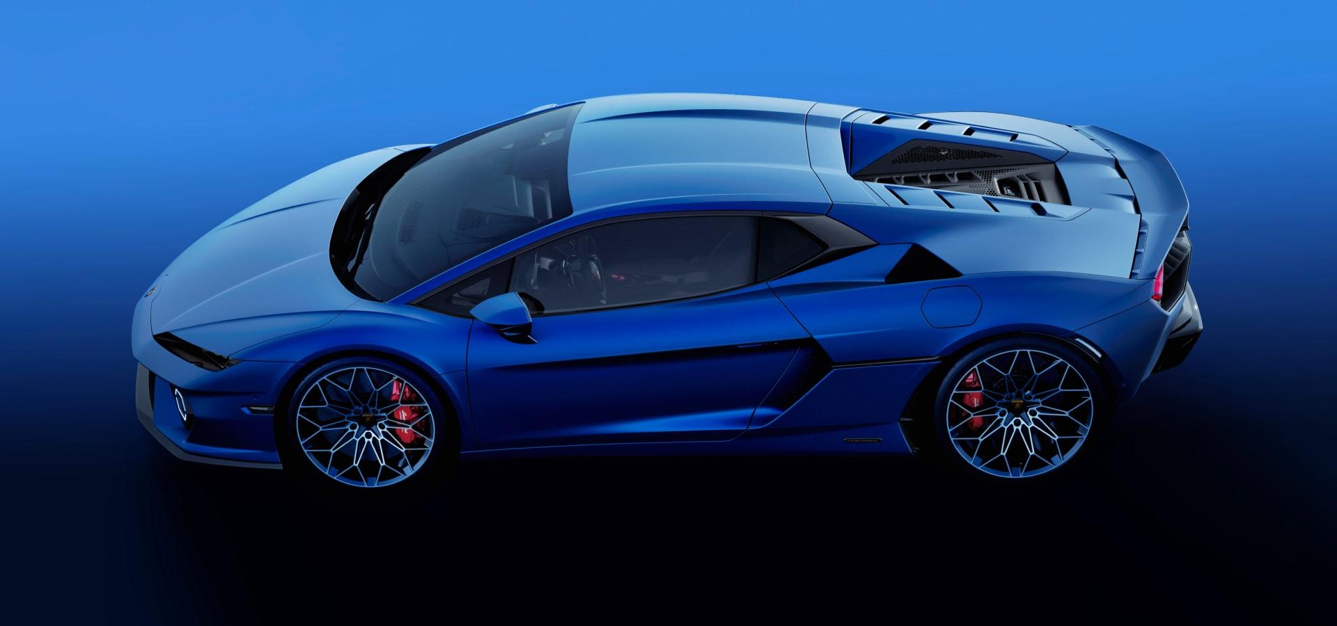 Temerario Supercar in Blu Marinus showcasing sleek design and aerodynamics