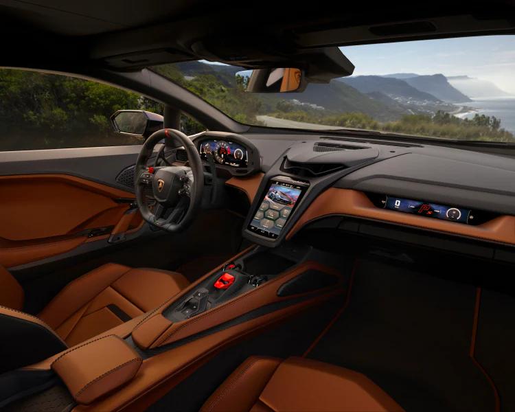 Lamborghini Temerario luxury interior cabin with high-end finishes